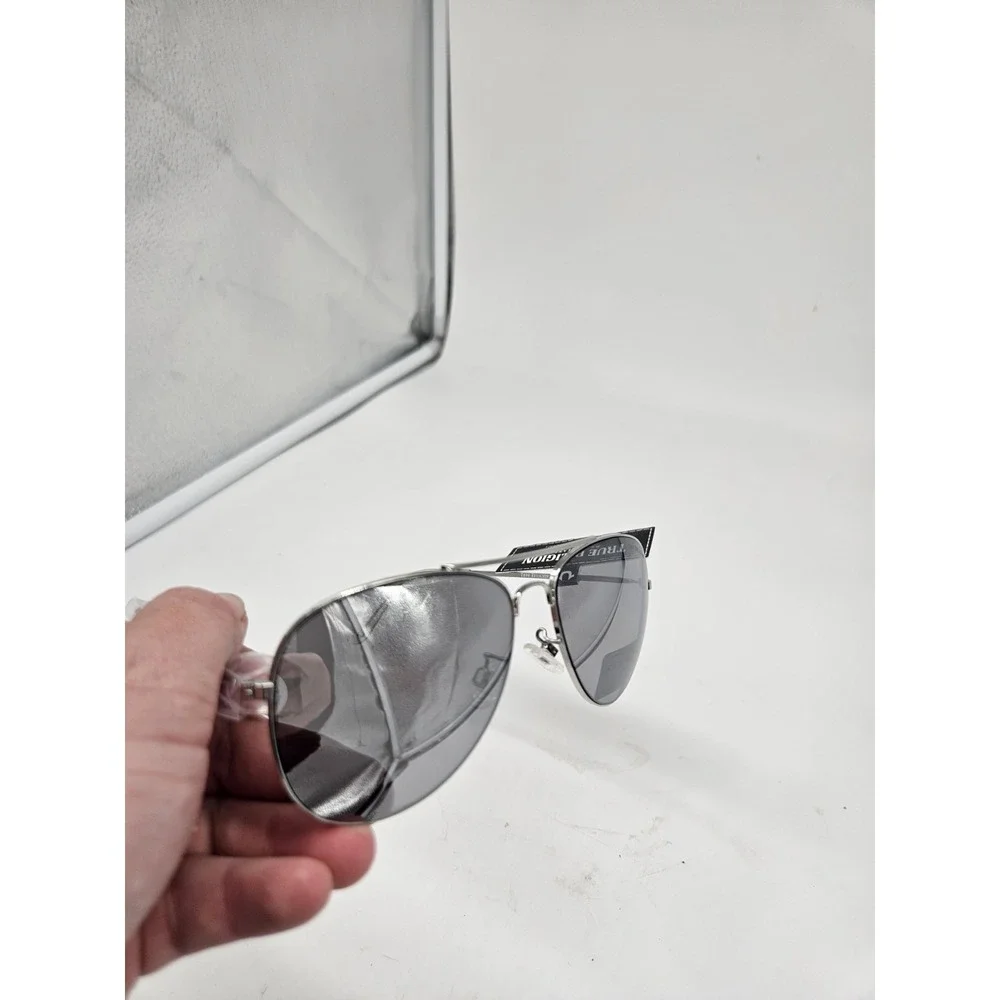 True Religion Silver Mirrored Lens‎ Aviator Sunglasses